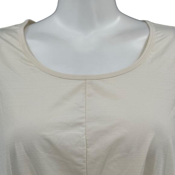 Fabletics Top Womens 3X Cream Leopard Crop Long Sleeves Athleisure Gym Workout - Picture 2 of 8